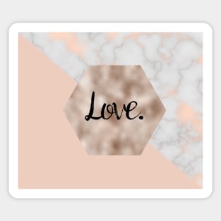 Love on rose gold Sticker